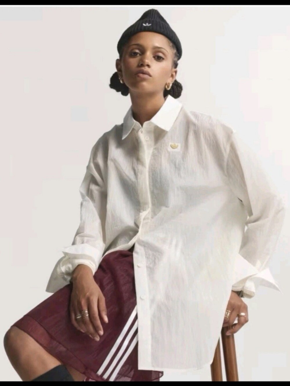 Adidas Originals Women’s Long Sleeve Shirt Dress oversized - Size Medium - NWT